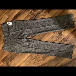 Paisley & Gray slim-fit grey/black windowpane-print trousers